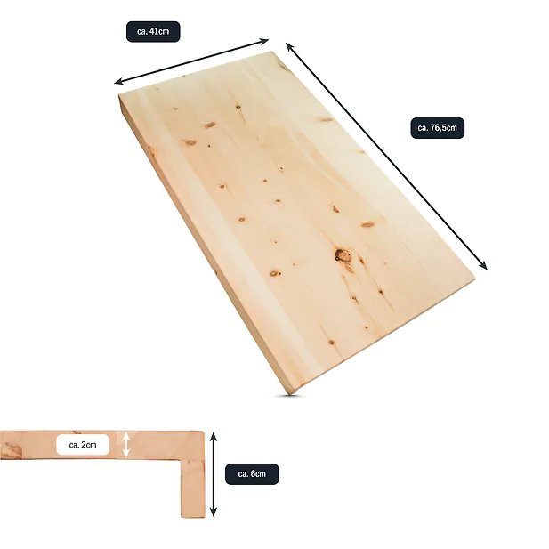 Deckplatte für Kallax-Kommode, 761mm x 407mm x 19mm (Plattenmaß) | Auflageplatte für IKEA-Regal