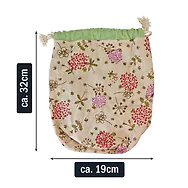 Zirbenbrotbeutel "Gr&uuml;n mit Bl&uuml;mchen" aus Leinen - ca. 32cm hoch, Du...