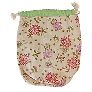 Zirbenbrotbeutel "Gr&uuml;n mit Bl&uuml;mchen" aus Leinen - ca. 32cm hoch, Du...