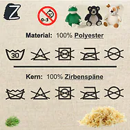 Textilkennzeichnung f&uuml;r Stofftiere