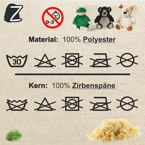 Textilkennzeichnung für Stofftiere