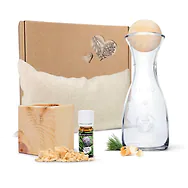 Zirben-Lieblingsbox #3: Zirbenkissen (17x29cm), Zirbenw&uuml;rfel-Set, Zirbenkugel...