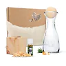 Zirben-Lieblingsbox #3: Zirbenkissen (17x29cm), Zirbenw&uuml;rfel-Set, Zirbenkugel + 1L Misura-Karaffe