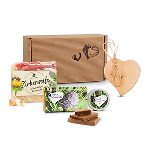 Zirben-Lieblingsbox #34: Zirbenschokolade 70g, BUSSIBALSAM in der Dose - Lipp...
