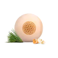 Zirbenkugel (7cm) "Blume des Lebens" + Wasserkaraffe Misura (1 Liter)