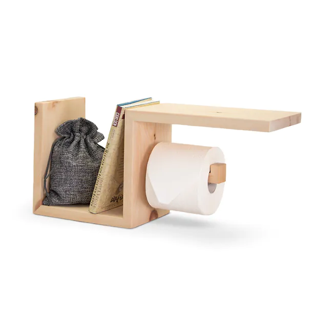 ZIRBELINO&reg; Toilettenpapierhalter aus Zirbenholz "Rolle rechts" | Kl...