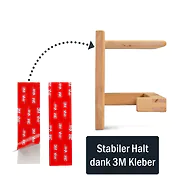 ZIRBELINO&reg; Toilettenpapierhalter aus Zirbenholz, ohne Bohren | selbstklebende...