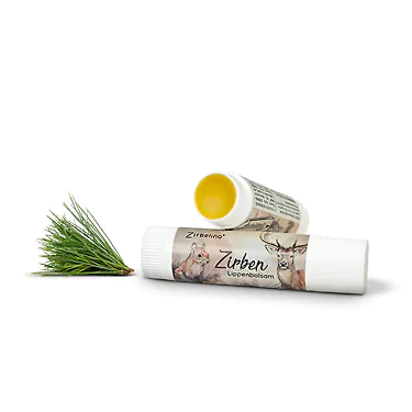 Zirbelino&reg; BUSSISTIFT Lippenbalsam mit Bienenwachs und Zirbe | 7g - Lippenpflege 100% nat&uuml;rlich, feuchtigkeitsspendend
