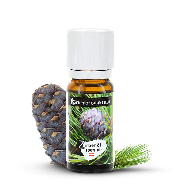 Zirben&ouml;l Geschenkbox #Edelwei&szlig; | Bio-Zirben&ouml;l 10ml + Edelwei&szlig; Autoduft-Anh&auml;nger | als Geschenk verpackt in einer Box aus Zirbenholz mit Sichtfenster