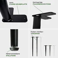 Zirbelino&reg; Couchtisch aus Zirbe mit Conical Legs | 2-teilig (Tischplatte + 4x...