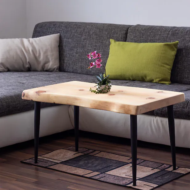 Zirbelino&reg; Couchtisch aus Zirbe mit Conical Legs | 2-teilig (Tischplatte + 4x...