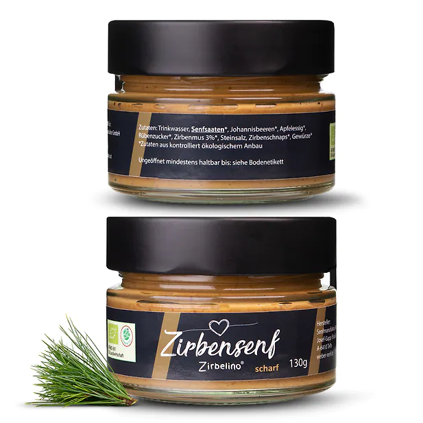 Zirbelino® ZirbenSENF - scharf - 130g | Bio-zertifiziert