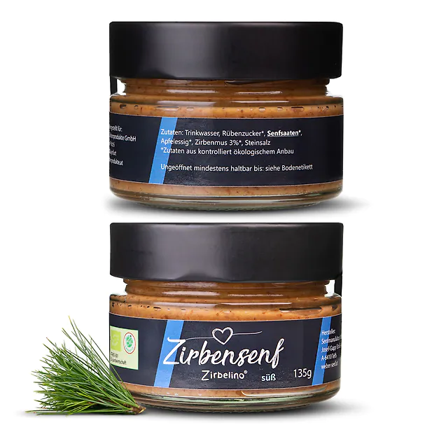 Zirbelino® ZirbenSENF - süß - 135g | Bio-zertifiziert