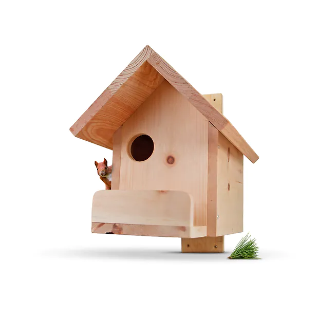 Zirbelino&reg; Eichh&ouml;rnchen Kobel / Hotel / Nest, fix-fertig montiert aus L&auml;rchen- & Zirbenholz | 100% wetterfest I metallfrei | Eichh&ouml;rnchenhotel
