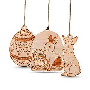 3er Oster-Aufh&auml;nger Set mit Band f&uuml;r Ostern |verziertes Osterei, Osterhase, O...