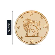 Zirbenholz Untersetzer | Sternzeichen L&Ouml;WE | 9cm ⌀ Holzuntersetzer f&uuml;r Gl&auml;ser...