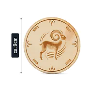 Zirbenholz Untersetzer | Sternzeichen WIDDER | 9cm ⌀ Holzuntersetzer f&uuml;r Gl&auml;s...