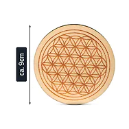 Zirbenholz Untersetzer | Blume des Lebens | 9cm ⌀ Holzuntersetzer f&uuml;r Gl&auml;ser ...