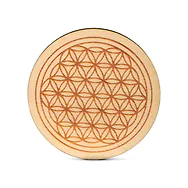 Zirbenholz Untersetzer | Blume des Lebens | 9cm ⌀ Holzuntersetzer f&uuml;r Gl&auml;ser ...