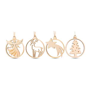 Weihnachtsschmuck 4er-Set | 1x Christbaum, 1x Engel, 1x Sternschnuppe, 1xRent...
