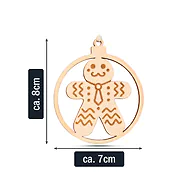 3 Stk. Lebkuchenmann Weihnachtsschmuck, Baumschmuck aus Zirbe f&uuml;r Weihnachten