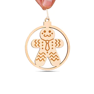 3 Stk. Lebkuchenmann Weihnachtsschmuck, Baumschmuck aus Zirbe f&uuml;r Weihnachten