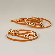 3 Stk. Rentier Weihnachtsschmuck, Baumschmuck aus Zirbe f&uuml;r Weihnachten