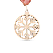 3 Stk. Schneeflocke Weihnachtsschmuck, Baumschmuck aus Zirbe f&uuml;r Weihnachten