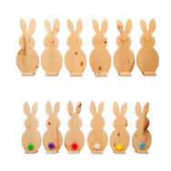 Zirbelino&reg; Deko Osterhase f&uuml;r Ostern | aus Zirbenholz | ca. 40x16cm mit Socke...