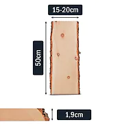 Zirbenbrett mit Waldkante | ca. 50cm x ca. 15-20cm x 1,9cm | beidseitig unbes...
