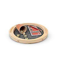 Zirbelino&reg; W&uuml;rfelpoker Set - mit W&uuml;rfelteller aus Zirbenholz, 5 Stk. Augenw&uuml;r...