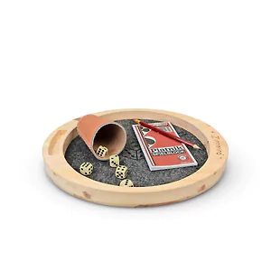 Zirbelino&reg; W&uuml;rfelpoker Set - mit W&uuml;rfelteller aus Zirbenholz, 5 Stk. Augenw&uuml;r...