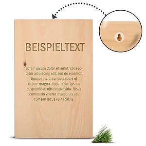 Zirbenschild 30x20cm - HOCHFORMAT - Personalisierbar Grafik/Logo/Foto | mit A...