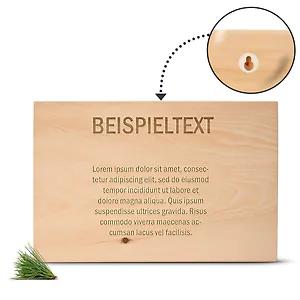 Zirbenschild 20x30cm - QUERFORMAT - Personalisierbar Grafik/Logo/Foto | mit A...