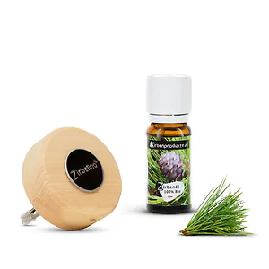 Zirbify Coin Keeper Set + Bio-Zirben&ouml;l (10ml) - Zirben-M&uuml;nzmagnet f&uuml;r Auto, K...