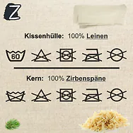 Pflegehinweise bez&uuml;glich dem Zirbenkissen aus Leinen mit Zirbensp&auml;ne