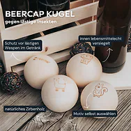 Zirbelino&reg; BeerCap | Kugel | ORIGINAL Wespenschutz f&uuml;r Bierflaschen mit CC26 ...