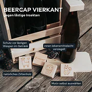 Zirbelino&reg; BeerCap | Vierkant | ORIGINAL Wespenschutz f&uuml;r Bierflaschen mit CC...