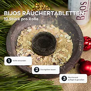 Bijos Holzkohletabletten 33mm | 10 St&uuml;ck
