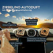 Original Zirbelino&reg; Lufterfrischer | Der Autoduft vom echten Baum | inkl. dre...