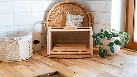 ZirbenBrotdose "elegant" mit Rollo | 2-teilig (Brotdose + Ablagegit...