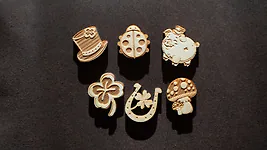 6er Gl&uuml;cksbringer-Set "klein" | je ca. 2cm gro&szlig; | 1x Kleeblatt, 1x ...