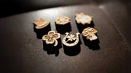 6er Gl&uuml;cksbringer-Set "klein" | je ca. 2cm gro&szlig; | 1x Kleeblatt, 1x ...