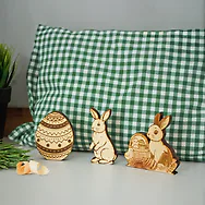 3er Osterdeko Set "stehend" f&uuml;r Ostern | Hasi, Osterei, Osterhase m...