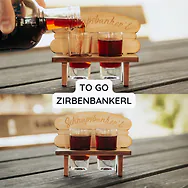 Schnapsbankerl f&uuml;r Zwei inkl. 2 St&uuml;ck Schnapsgl&auml;ser | ca. 13cm x 10,5cm x 7cm 