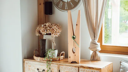 Zirbelino&reg; Deko-W&auml;scheklammer aus Zirbenholz, ca. 65cm hoch | mintgr&uuml;n | ca. ...