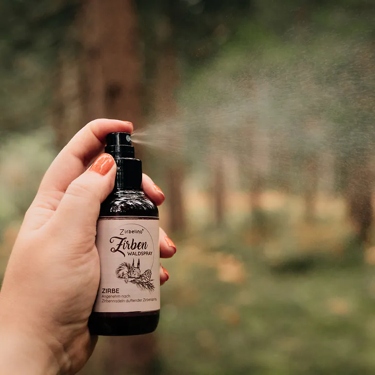 Bio Zirbenspray | 100ml - f&uuml;r Zirbenkissen, Zirbenw&uuml;rfel oder als Raumspray | Zirbenwaldspray