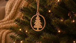 3 Stk. Christbaum Weihnachtsschmuck, Baumschmuck aus Zirbe f&uuml;r Weihnachten