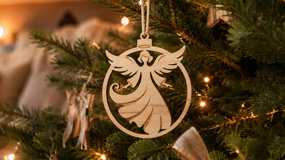 3 Stk. Engel Weihnachtsschmuck, Baumschmuck aus Zirbe für Weihnachten