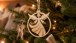 3 Stk. Engel Weihnachtsschmuck, Baumschmuck aus Zirbe f&uuml;r Weihnachten